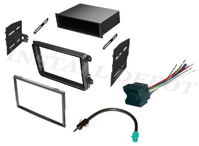 VW CAR STEREO RADIO COMPLETE INSTALL KIT DASH + WIRE HARNESS + ANTENNA ADAPTER