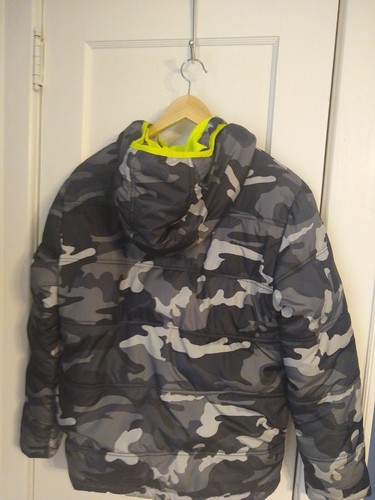 Faded Glory Jungen Camo Puffer mit Hoodie Jacke Mantel Gr. XXL (18) Fleece gefüttert - Bild 4 von 7