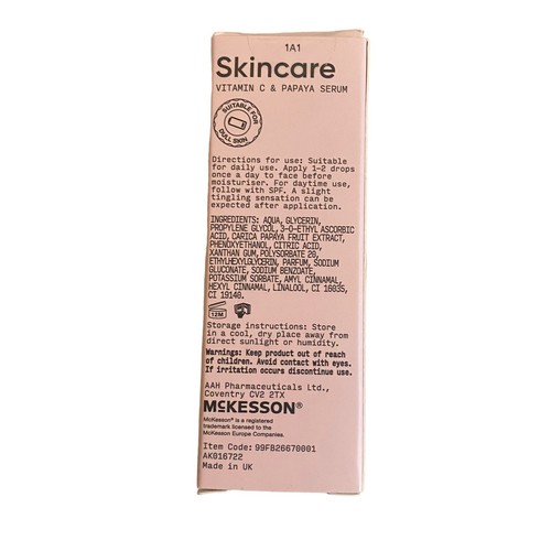 McKesson Skincare Serum 1x30ml Vitamin C Papaya Brightens Smooths Renews Face - Picture 8 of 9