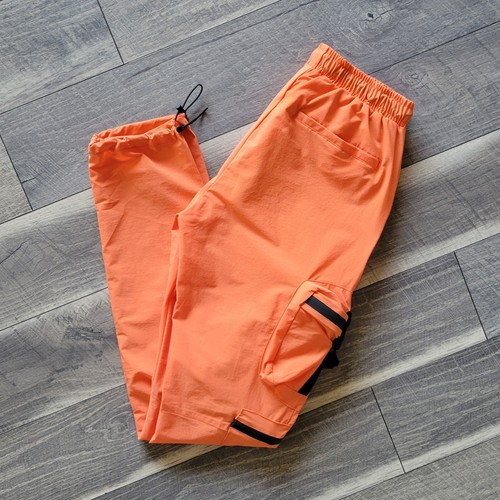 American Stitch Cargo Jogger Pants Orange Medium-Long Nylon Lightweight Pull On