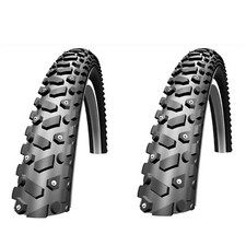 2 X Schwalbe Snow Stud 26 x 1.9 Studded Ice / Winter Tyre Puncture Proof Bike