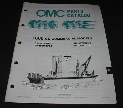 Parts Catalog OMC 1600 CC Commercial Models SW100WMPLT SD100WTPLT Mai 1988!