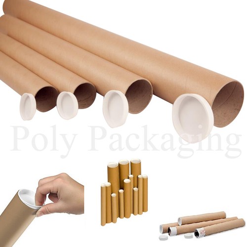 POSTING TUBES Cardboard A0/A1/A2/A3/A4 *ANYQTY/LENGTH + End Caps Postal