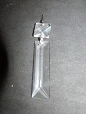 12 AAA 9  LEAD CRYSTAL SQUARE PRISM CHANDELIER LAMP PARTS 3 7/8 " COLONIAL S