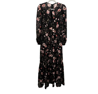EVER NEW MELBOURNE Black Floral Lace Maxi Dress | eBay