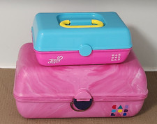 Original Caboodles Mirrored 3 Tier Make-Up Plus JoJo Organizer Case Set of Two