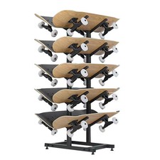 5 Tier Snowboard Storage Rack Freestanding Skateboard Holder Storage Stand 2side