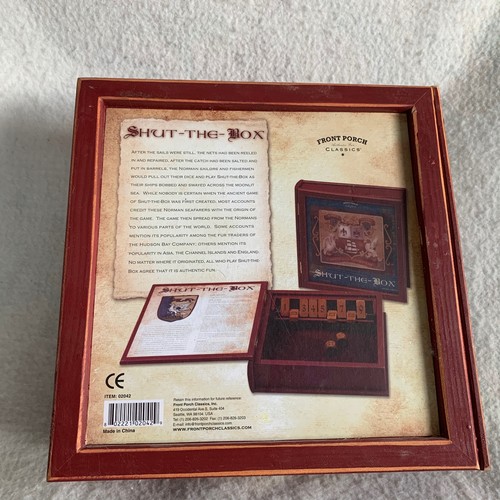 Shut the Box Board Game Bookshelf Edition Front Porch Classics Wood Complete - Picture 4 of 9