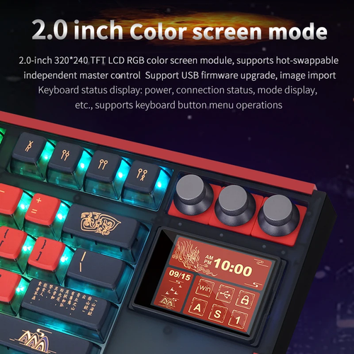 SKYLOONG GK87 Pro Mechanical Keyboard 2" Screen 3 Knobs Hot-Swap RGB Wireless - Picture 5 of 18