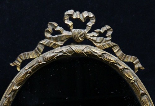 antique 19th C gilt bronze picture / mirror Frame, height 9.8 inch / 25 cm - Bild 3 von 5