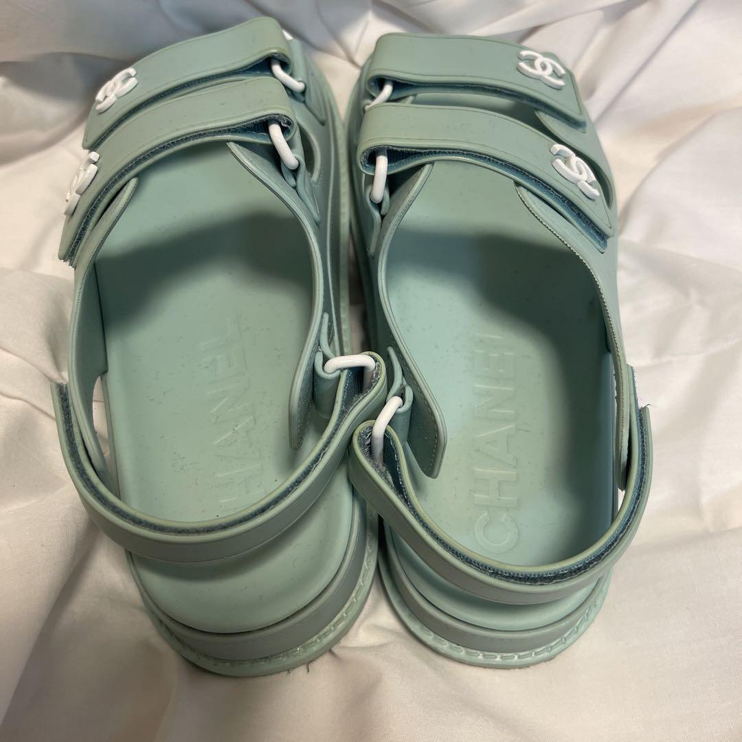 CHANEL Sandals CC Logo EU 36 Green Used From Japan | eBay CHANEL Sandals CC Logo EU 36 Green Used From Japan | eBay