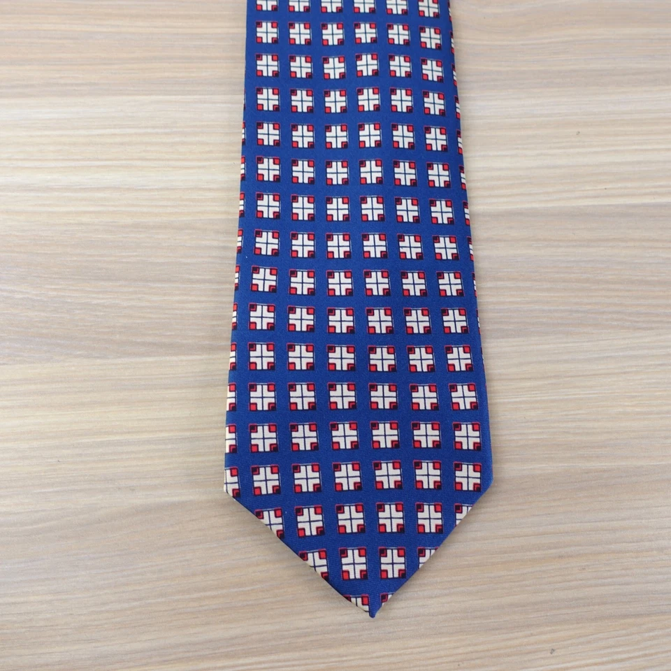VINTAGE Accent Neck Tie Mens Blue Silk Isaac Zelcer Designer Necktie Handmade - Image 2 of 4