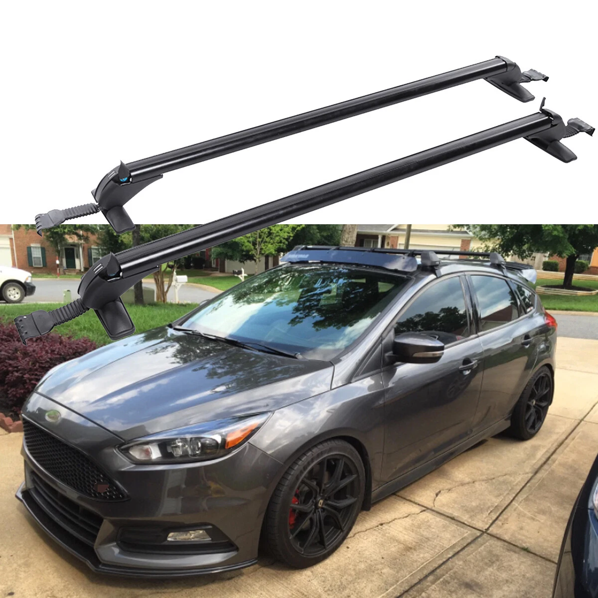 Roof Rack Cross Bars Lockable Luggage Carrier Fixed Point Roof Cars 