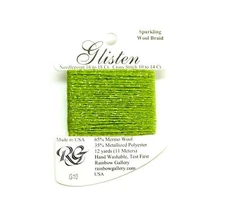 GLISTEN Sparkling Braid #10 "Lt. Greenery" Needlepoint Thread Rainbow Gallery