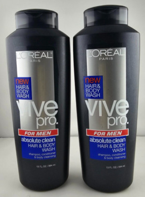 L'OREAL VIVE PRO FOR MEN ABSOLUTE CLEAN HAIR BODY WASH 13 OZ  ( 2pcs )