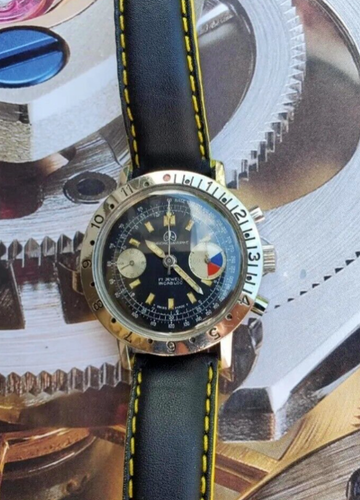 Ollech & Wajs Silverknight Cronografo Vintage, 1967 Completamente revisionato - Foto 6 di 11