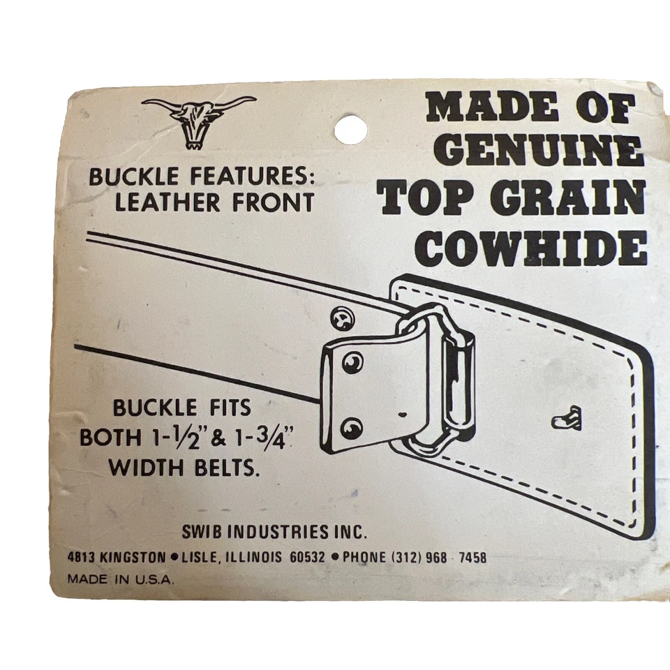 Genuine Leather Belt Buckle Personalized LARRY - Vintage 70s/80s NEW In Package! - Image 2 of 2