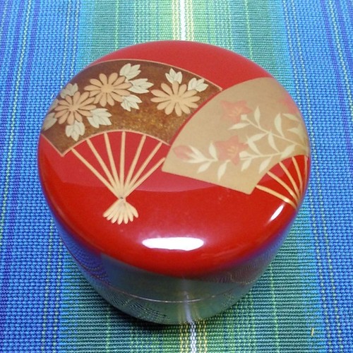 Natsume Tea Caddy Tea Ceremony Sado Makie(Gold Lacquer) Container Case R-0010 - Picture 2 of 8