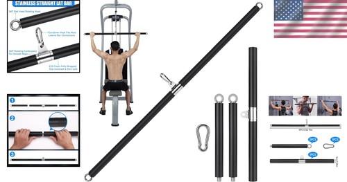 42-inch Detachable LAT Pulldown Bar with 360º Rotating T-bar for Cable Machines - 第 2/9 張圖片