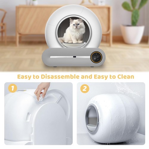 Smart Automatic Self Cleaning Cat Litter Box App Control 65L Extra Large Safety - Picture 7 of 8