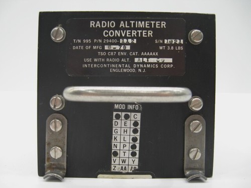 Intercontinental Dynamics Corp. 995 Radio Altimeter Converter - PN: 29400-112 - Foto 6 di 6