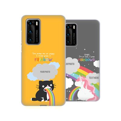 CUSTOM CUSTOMIZED PERSONALIZED RAINBOW PUKE SOFT GEL CASE FOR HUAWEI PHONES 4