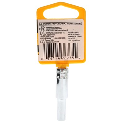 6 Point 1/4" Drive X 7/32" Deep Socket Chrome Finish Vanadium Steel TEKTON 14119