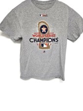 Houston Astros World Series Champions 2017 Gray Tee T-Shirt Size Large Shirt