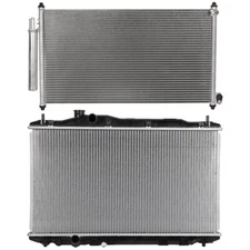 Aluminum Radiator & AC Condenser Cooling Kit For 2012-2015 Honda Civic Sedan 1.8