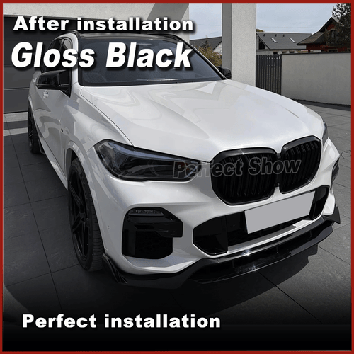 Glanz Schwarz Frontlippe Frontspoiler Frontansatz für BMW X5 G05 M-Paket 2019-20 - Picture 4 of 9