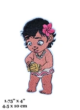 Baby Moana Princess Cartoon Movie Character Figure Embroidered Iron On Patch