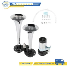 For Train Car Truck Boat 135 DB 12V Silver Chrome Truck SUV Boat Motorcycle Horn