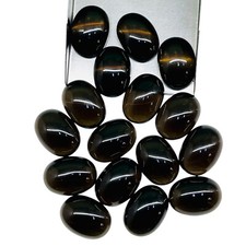 16 Pcs Natural Smoky Quartz 18x13mm Oval Cabochon Loose Gemstones Wholesale Lot