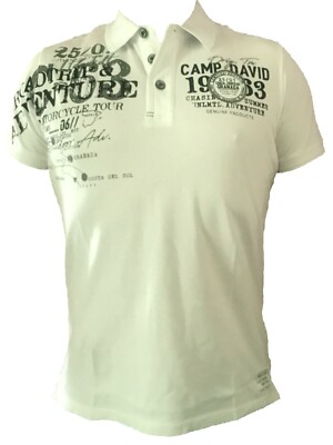 NEU Camp David Herren Poloshirt  weiß 3189 Shirt Polo kurzarm Piqué M - XXXL