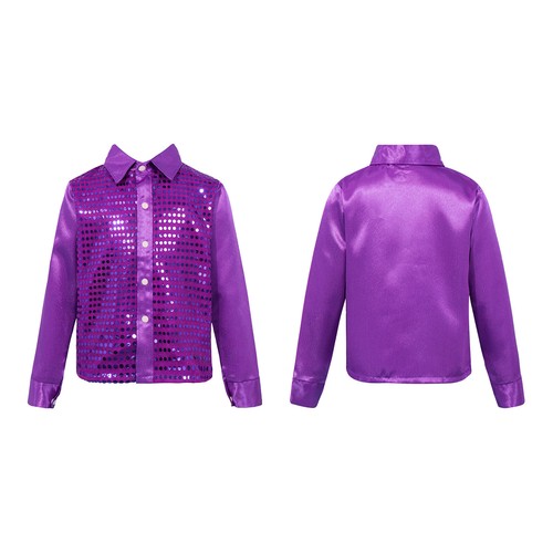 Kids Boys Sequin Shiny Jacket Stage Performance Coat Wedding Party Dancewear - Picture 100 of 129