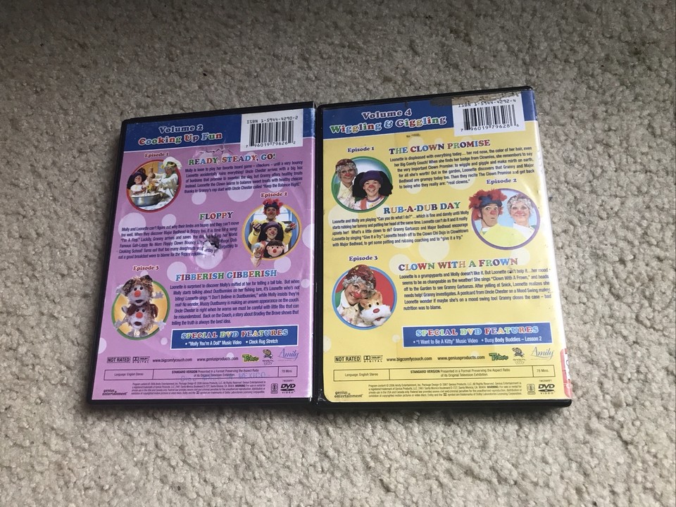 Lot Of 2 The Big Comfy Couch DVD Volume 2 4 Wiggling and Giggling