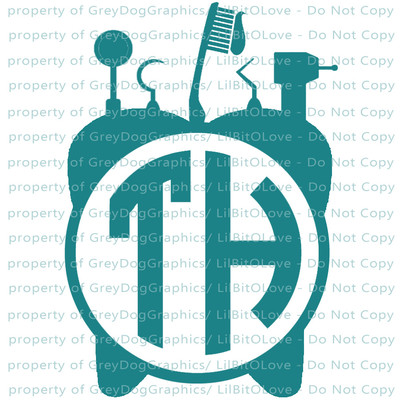Custom Yeti Sized Dental Tools Tooth Monogram Decal Initials Sticker Dentistry