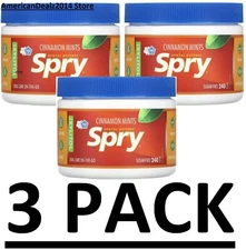 3 PACK - Xlear Spry Mints Xylitol Cinnamon 240 Count Sugar Free