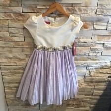 Princess Faith Little Girls Fancy Dress, Color White/ Lilac, Size 6 X , NWT