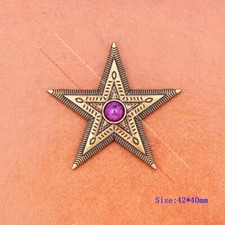 10pcs 42mm Big Retro Brass Cowboy Texas Star Leather Work Belt Handbag Conchos