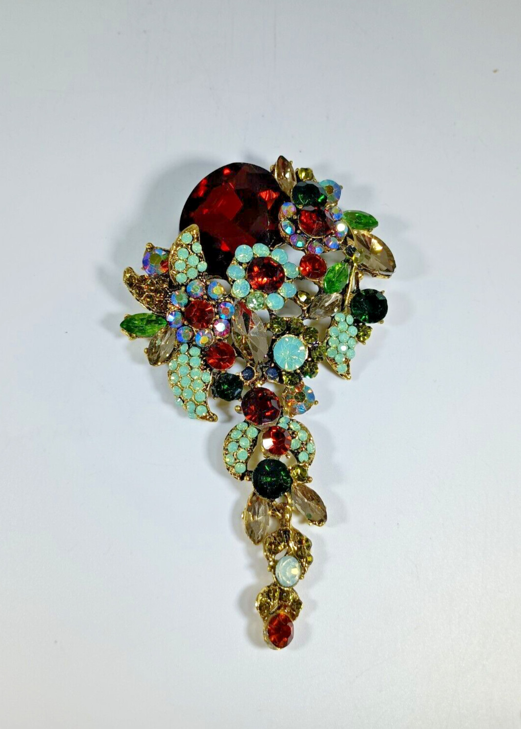 Large Flower Cluster Statement Pendant Brooch Pin… - image 1