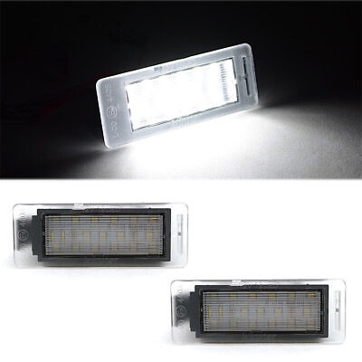 White LED Light Rear License Plate Frame Bulbs Pair Fits: 2010