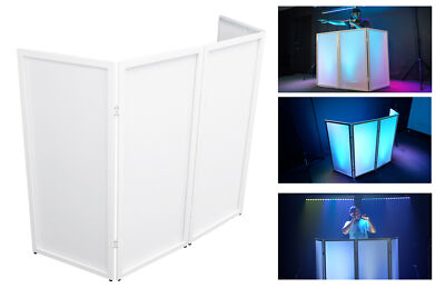 Rockville RFSSW White DJ Event Facade 80'' x 44'' Steel Frame Booth+Bag+Scrim