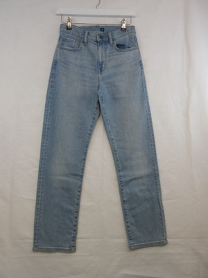 Damenjeans Größe 8 blau W26 L27 helle Waschung gerades Bein Tasche Reißverschluss neu ohne Etikett