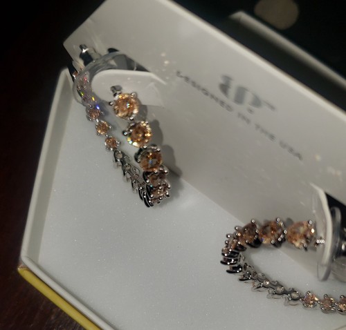 Bomb Party November HOOPS Earrings RBP8415 Mesmerizing Moments Amber Topaz - Picture 3 of 6