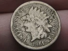 1861 Copper Nickel Indian Head Cent Penny- Good/VG Details