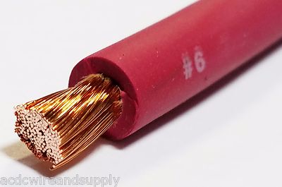 25 FT 6 gauge AWG EXCELENE  EPDM 105c WELDING CABLE RED MADE IN USA