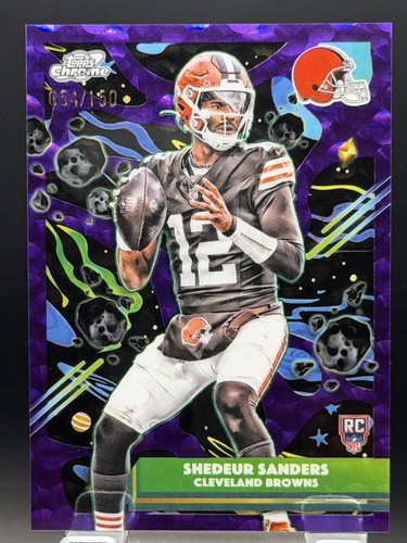 2025 Topps Chrome Cosmic Shedeur Sanders #127 /150 Purple Nebula Refractor