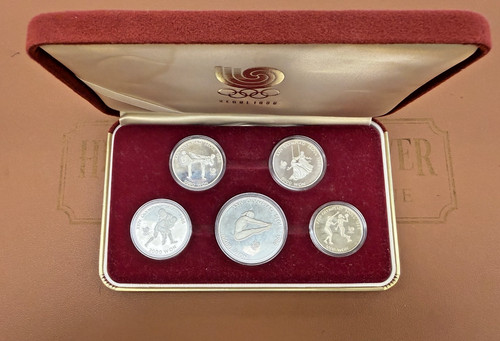 1988 Seoul Olympics 5 Coin Proof Set Korea 10000 5000 2000 1000 Won 2oz Silver