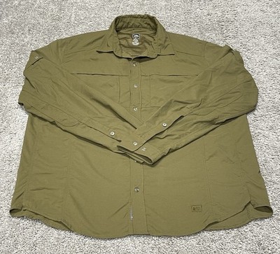 REI Co-op Sahara Shirt Mens Large Green Long Sleeve Button Vented Nylon Hiking